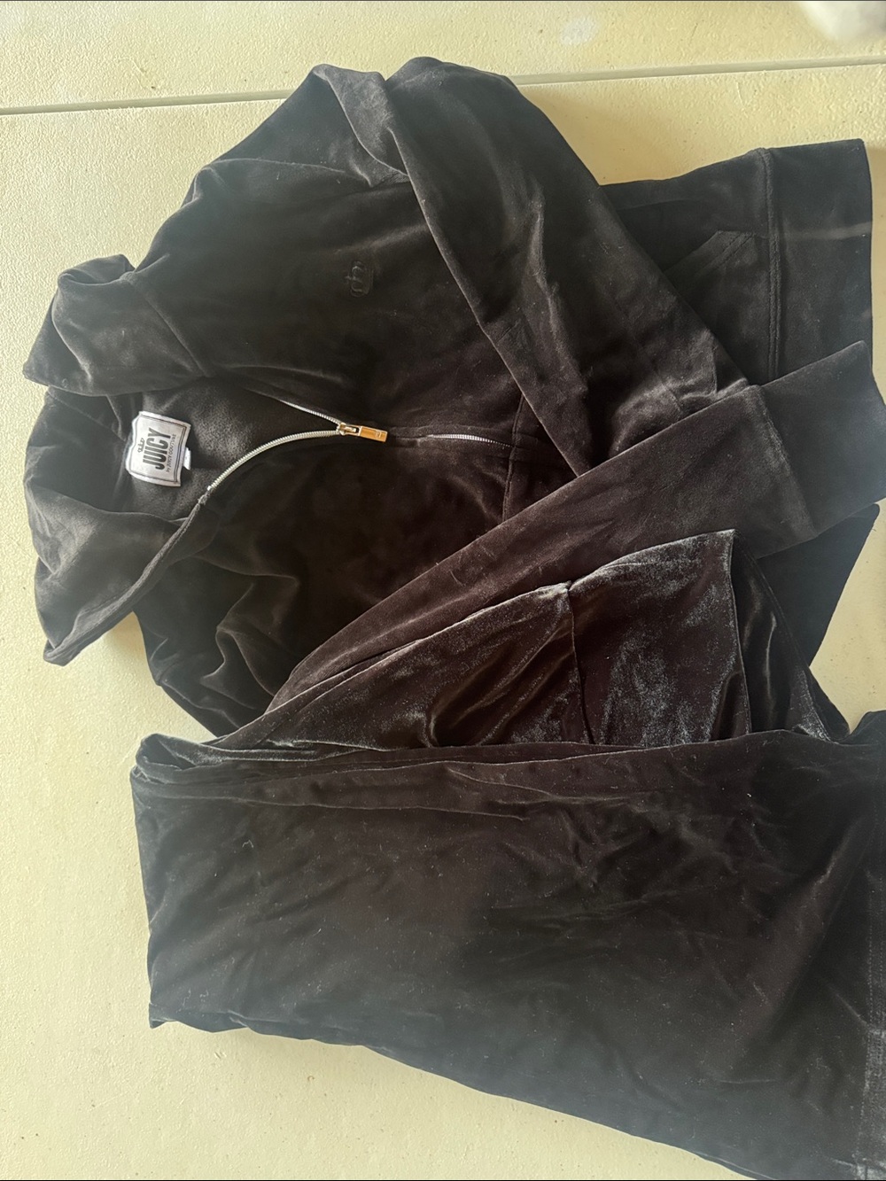 Juicy Couture Black Velvet Zip Hoodie